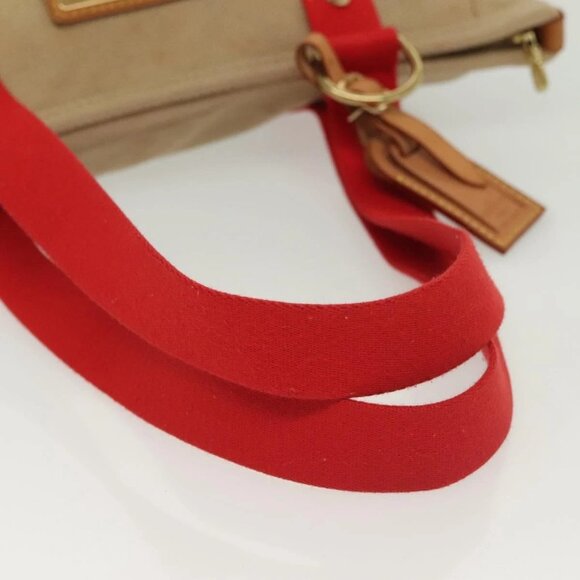 LOUIS VUITTON Antigua Cabas MM Tote Bag Beige Red M40035 LV Auth 137279 - Picture 8 of 16